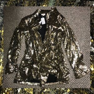 Never worn gold sequin blazer!!